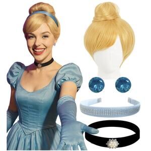 Blonde Bun Wig Cosplay Wig For Cinderella Costumes Women’s New